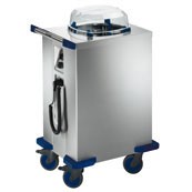 Chariot chauffant en inox distributeur 120 assiettes