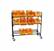 Chariot courrier postal 12 bacs