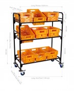 Chariot courrier poste 9 bacs