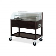 Chariot de cuisine réfrigéré en bois - Température entre 4°C et 10°C - Dim. L1080 x l610 x H1120 mm