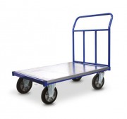 Chariot de manutention acier à plateau galvanisé