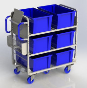 Chariot de préparation commandes pour bacs 