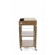 Chariot de service carré en hêtre massif