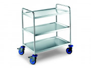 Chariot de service inox 3 plateaux 