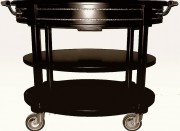 Chariot de service ovale en bois