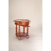 Chariot de service rond en bois