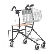 Chariot de supermarché pour personne âgée - Assise intégrée - Charge 40 kg - Volume 40 L