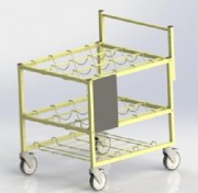 Chariot médical transport bouteilles d'oxygéne