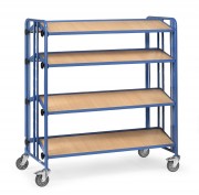 Chariot porte-bacs à plateaux inclinés