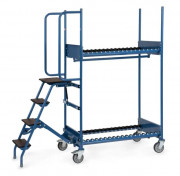 Chariot pour pneus avec marchepied et support de sécurité