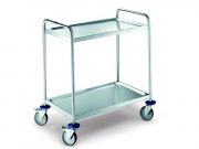 Chariot de service inox 2 plateaux