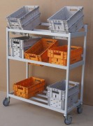 Chariot support bacs inclinés