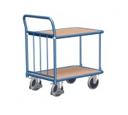 Chariots à 2 plateaux avec dossier tubulaire