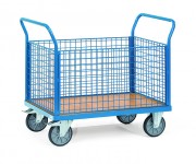 Chariots à 4 ridelles grillagés - 500 kg ou 600 Kg - 850 x 500 mm à 1200 x 800 mm