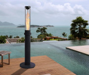 Chauffage aux granulés de bois - Avec ou sans tablette - Avec ou sans chapeau - Autonomie 6 h - Hauteur 224 cm - Puissance : 7 kW