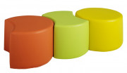 Ensemble 3 poufs PUZZLE - Avec ou sans dossier – Modulables - Assise 320 mm - Revêtement tissu enduit PVC