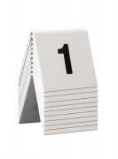Chevalet de table numérotés - Dimensions : 5,2 x 5,2 x 4,5 cm  - Nombre de face : 2 - Type : Numéro de table