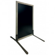 Chevalet de trottoir avec contour bois teinté gris cérusé