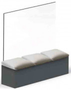 Cloison terrasse restaurant avec banc