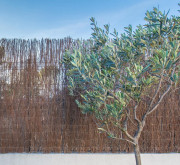 Clôture brande de bruyère en grosses tiges - Avec tissage fil inox - Taille : de 1x5m à 2x3m
