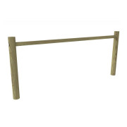 Clôture en bois Rondin - Appui double - Structure: 1 ou 2 lisses Ø 80 mm - A sceller - Ø Poteaux: 140 mm - L.3000 ou 4000 mm