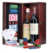 Coffret cadeau poker à 2 bouteilles de vin