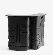 Comptoir valise d'accueil - Dimensions : L.125 x H.97 x P.60 cm - Charge maximale : 25 kg - Nombre d'étagères : 4