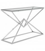 Console en acier chromé et verre 