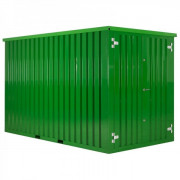 Container Démontable Vert Foncé 3m X 2m Double Porte Sur Le Petit Côté - Container Démontable Vert Foncé 3m X 2m