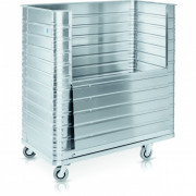 Chariot caisse aluminium paroi rabattable