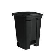 Conteneur déchets mobile à pédale Contitop en plastique recyclé - Capacité: 70 ou 90 L - Noir
