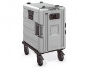 Conteneur isotherme  chauffant 3 x GN 1/1 sur roulettes - L.742 x l.440 x H.831 mm