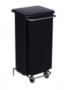 Poubelle cusine restaurant acier 100 L HACCP noire - L.480 × P.440 × H.965 mm