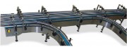 Convoyeur courbe à tapis modulaire