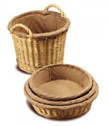 Corbeille à farine en osier entoilé