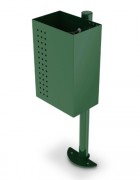 Corbeille acier sur poteau cylindrique