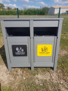 Corbeille de tri double 100% recyclé - 50 L ou 100 L