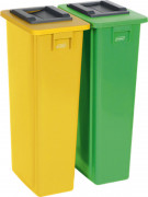Corbeille de tri sélectif 2 bacs 80 L