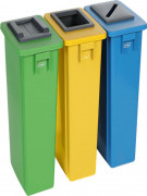 Corbeille de tri sélectif 3 bacs 60 L