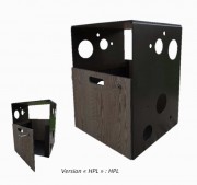 Corbeille de ville en acier bois - 80 L