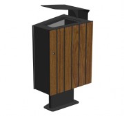 Corbeille de ville ergonomique en bois