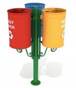 Corbeille de ville tri sélectif - 3 bacs 3 x 35 L