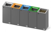 Corbeille tri-sélectif acier modulable Quadrapole - 75 L - L.380 mm x l.380 mm x H.829 mm