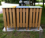 Corbeille campagnard tri sélectif - bois pin - 100 L