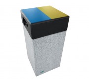Corbeille Kube tri sélectif en béton préfabriqué