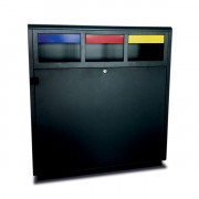 Corbeille tri sélectif en acier galvanisé - 3 x 40 L ou 4 x 40 L