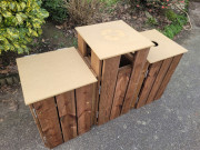 Corbeilles en bois eko pour le tri sélectif