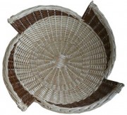 Coupe à fruits en osier blanc