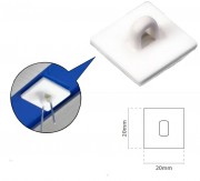 Crochet adhésif de plafond PVC - Plastique - carré - rectangulaire ou rond