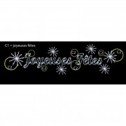 Décoration traversée "Joyeuses Fêtes Astéroïdes"